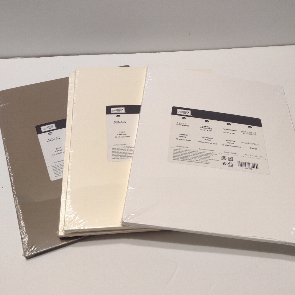 STAMPIN' UP!  8-1/2" X 11’ Neutral Cardstock NIP Lot 4 Packages 144 pages